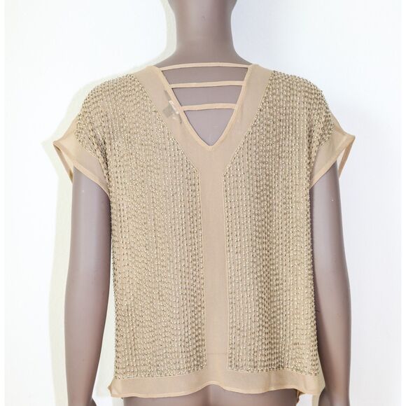 Vintage Y2K‎ Beaded Blouse Festival Sheer Top Summer Beach Vacation Cover Up - Picture 2 of 4